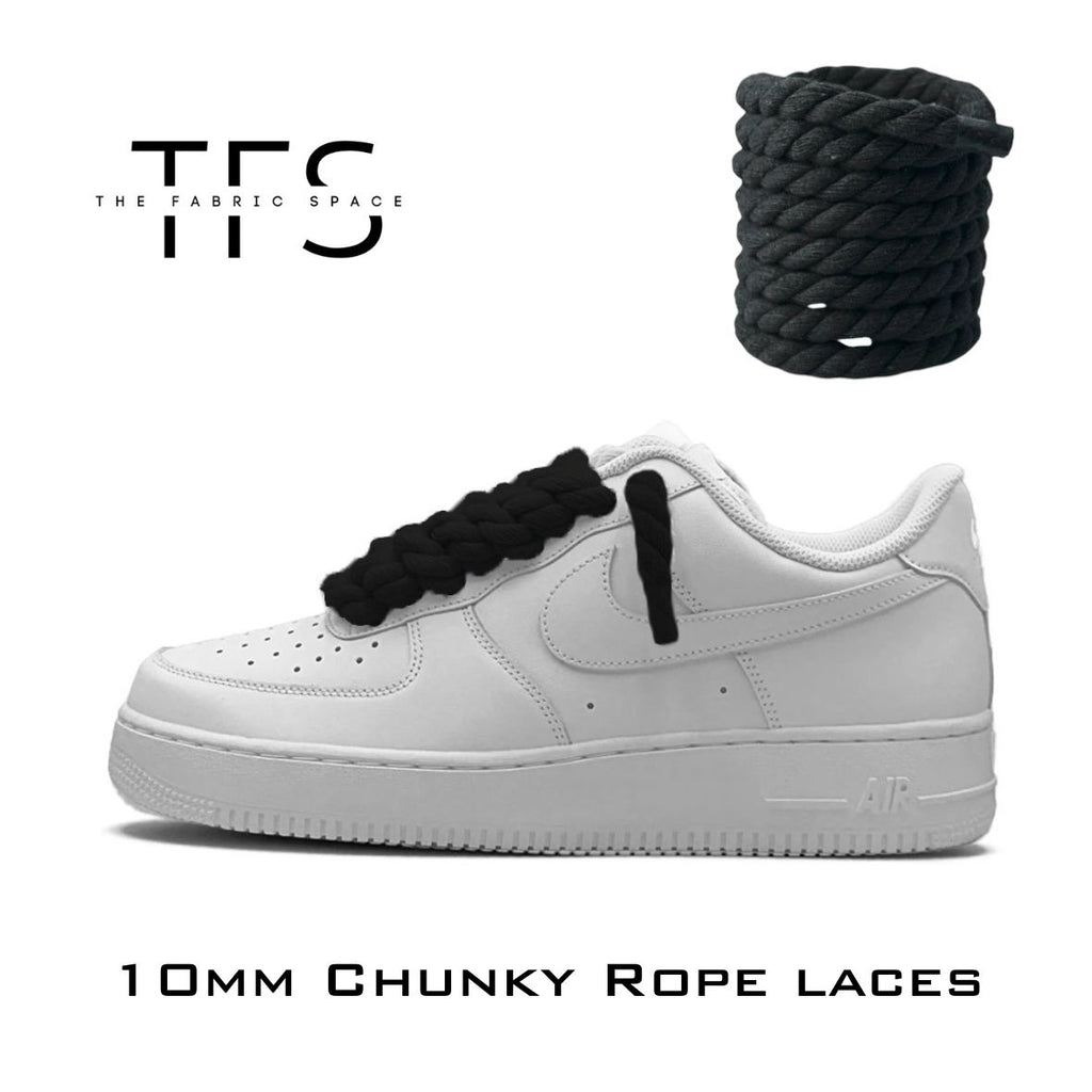 10mm Noir Black Rope Laces image 0