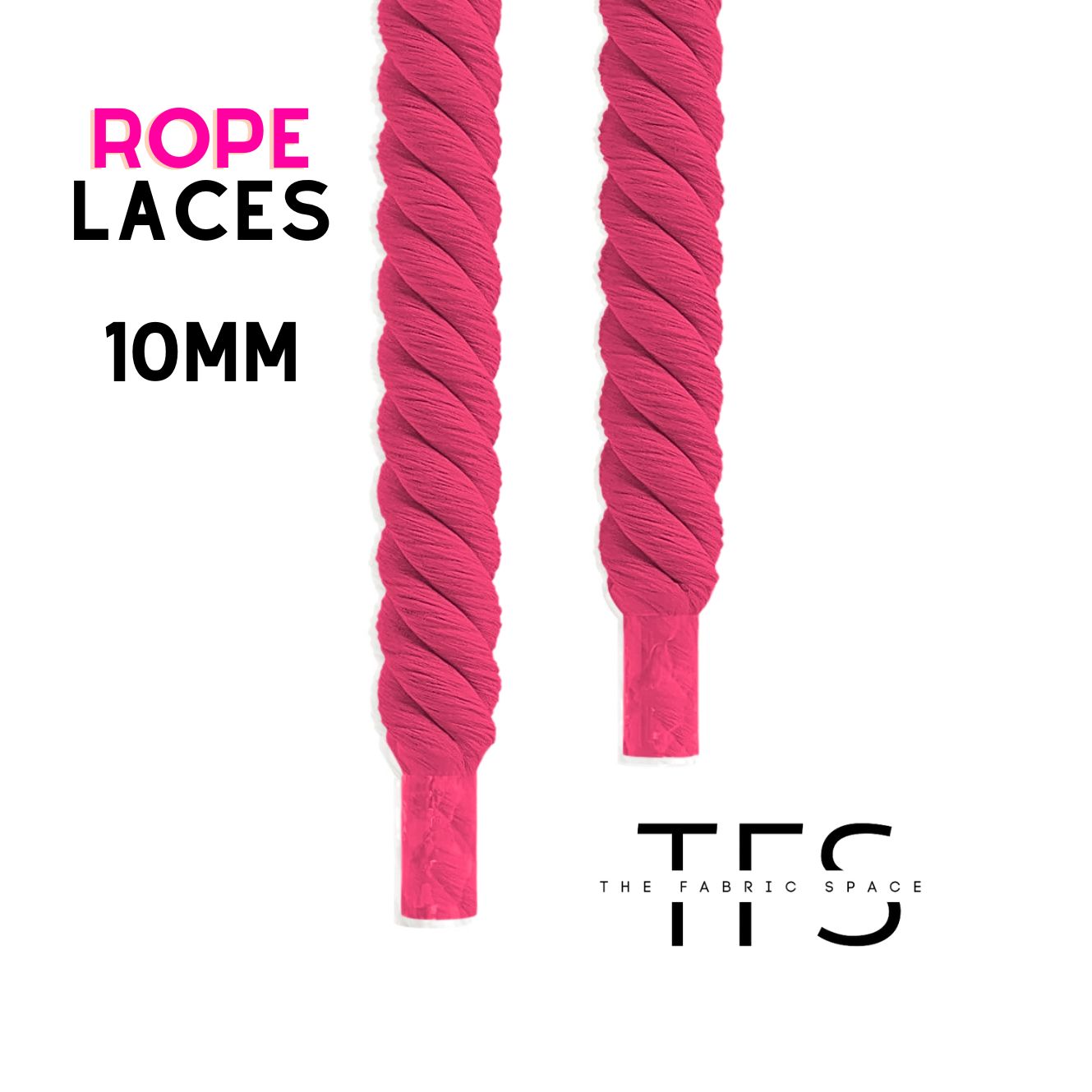 10mm Rose Pink Rope Laces image 1