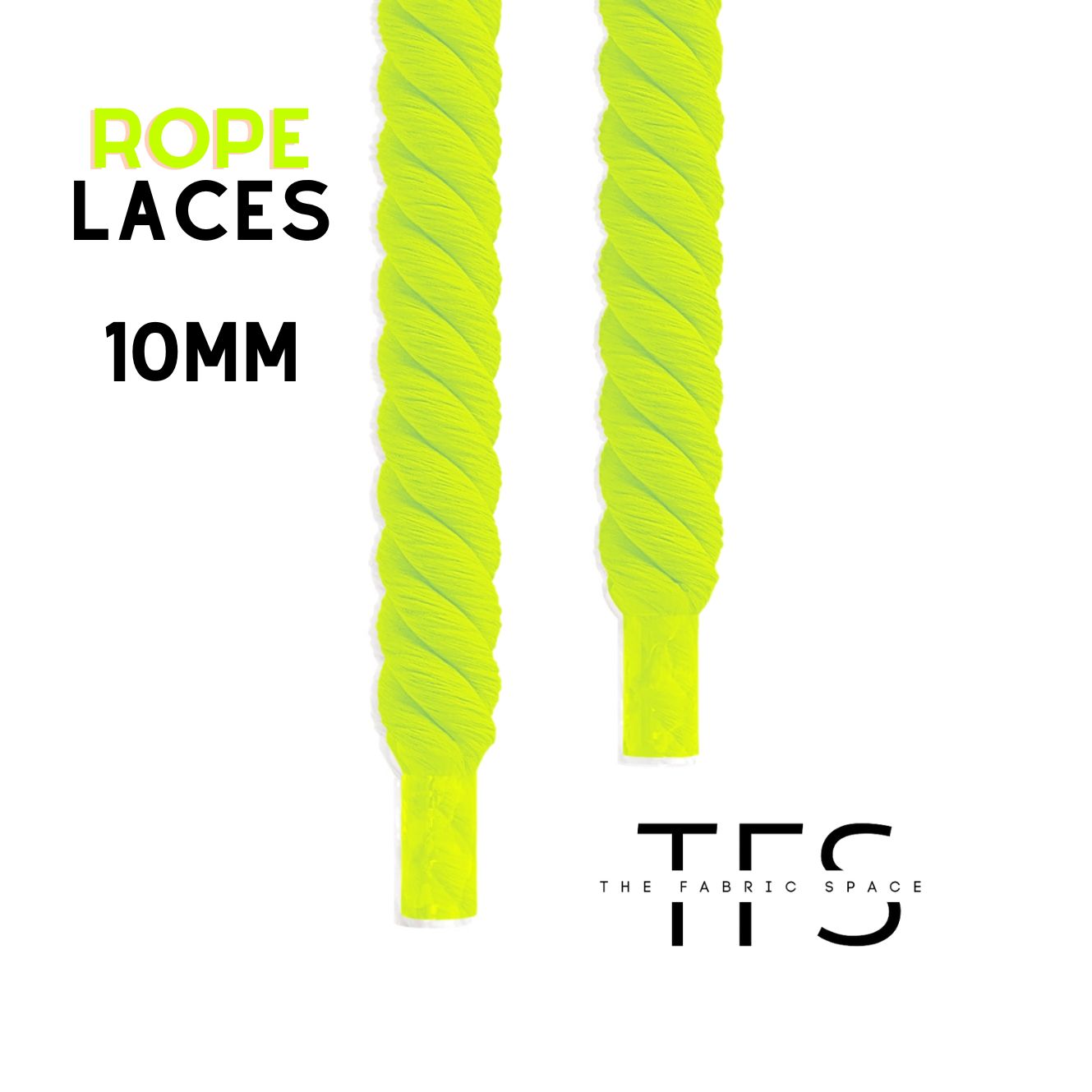 10mm Neon Green Rope Laces image 1