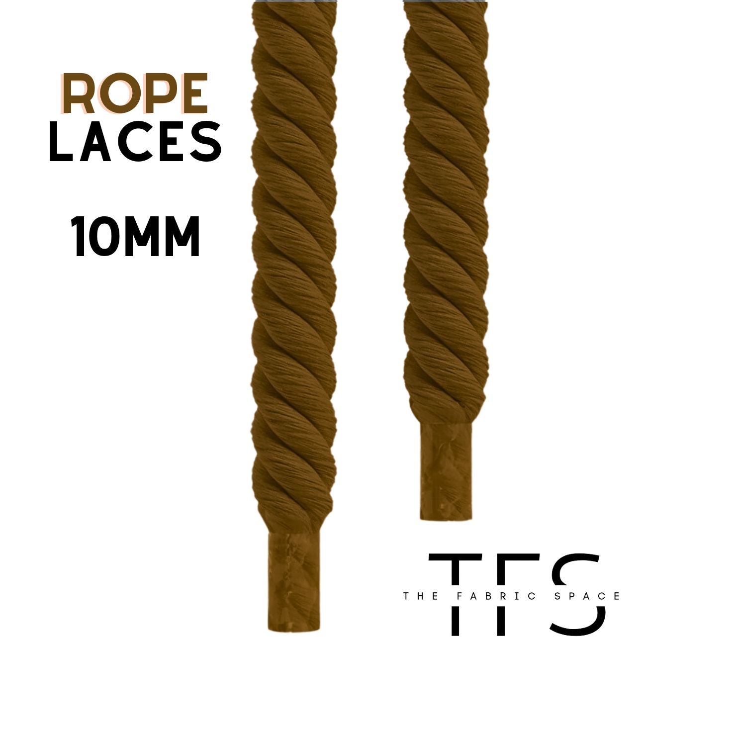 10mm Oak Brown Rope Laces image 1