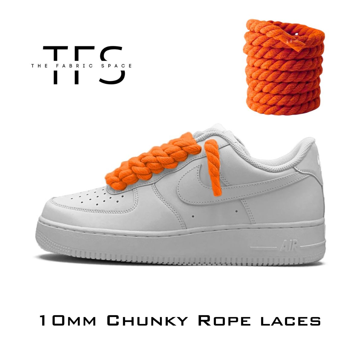 10mm Orange Rope Laces image 0