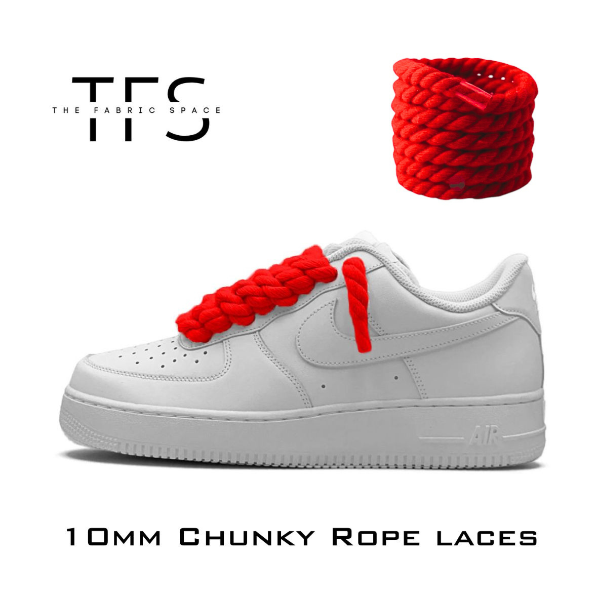 Red Rope Laces 10mm