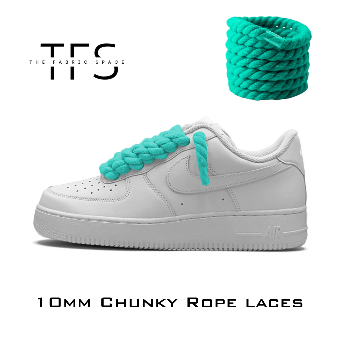 10mm Turquoise Rope Laces image 0
