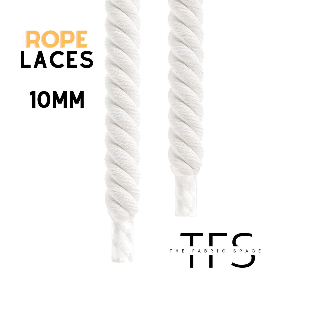 10mm Blanc White Rope Laces image 1