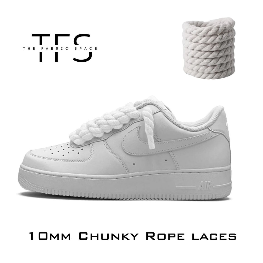 10mm Blanc White Rope Laces image 0