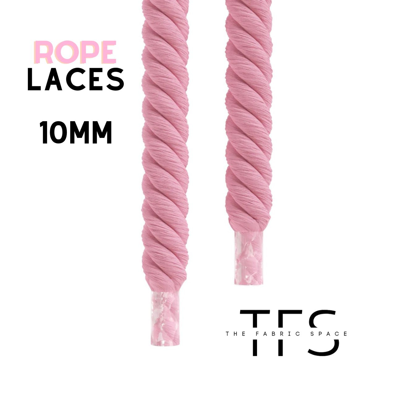 10mm Summer Pink Rope Laces image 0